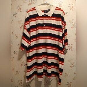 Bugle Boy 4X Men's Striped Shirt Red White Blue
